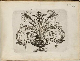 Groteske Vase mit Knorpelwerk, Blatt aus dem "Neuw Grotteßken Buch"
