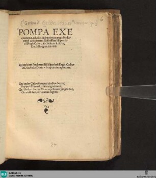 Pompa Exequiarum Catholici Hispaniarum regis Ferdonandi Aui Materni Illustrissimi Hispaniaru Regis Caroli, Archiducis Austriae, Ducis Burgundiae. &c