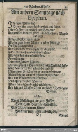 Am andern Sonntage nach Epiphan