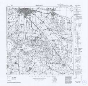 1946 Greifswald, Meßtischblatt (4cm - Karte)