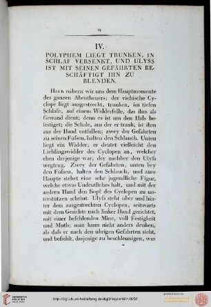 IV. Polyphem liegt trunken, in Schlaf versenkt [...]