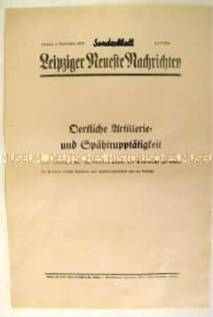 Sonderblatt der "Leipziger Neuesten Nachrichten"