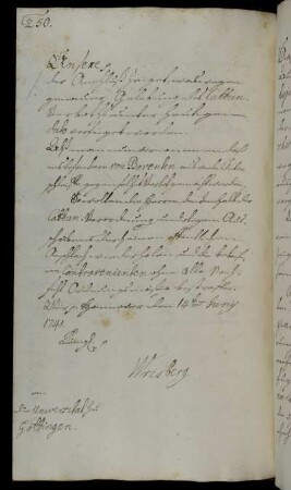 Übersendung der Kattun-Verordnung [dichtes Baumwollgewebe] zum öffentlichen Aushang [Anlage fehlt].
