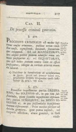 Cap. II. De processu criminali generatim