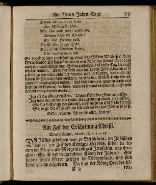Am Fest der Erscheinung Christi. - Am III. Sonntage nach dem Fest der Erscheinung Christi.