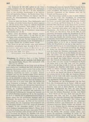 387-389 [Rezension] Wikenhauser, Alfred, Die Kirche als der mystische Leib Christi