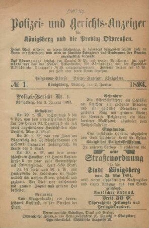 2. Januar-30. Dezember = No. 1-305