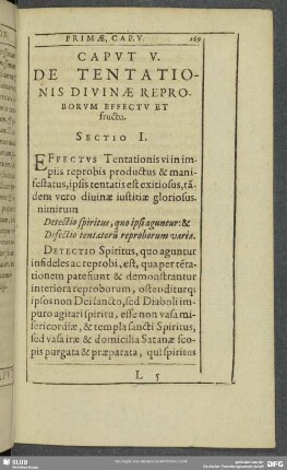 Caput V. De Tentationis Divinae Reproborum Effectu Et fructu