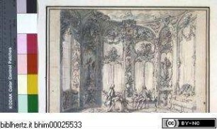 Disegni di Carlo Marchionni Architetto, e Scultore Romano, Ansicht eines Rokokosalons