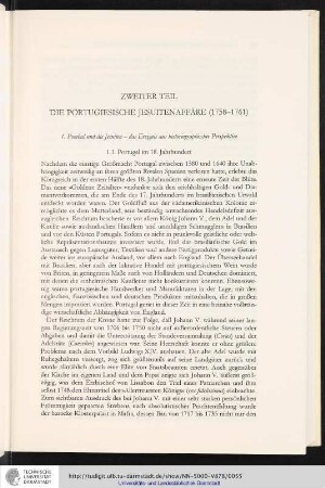 Zweiter Teil. Die portugiesische Jesuitenaffäre (1758-1761)