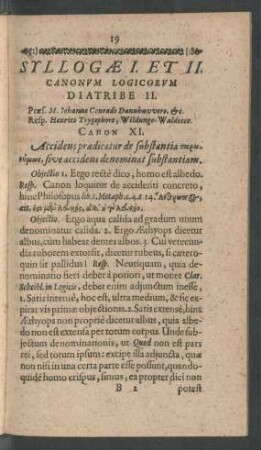 Syllogae I. Et II. Canonum Logicorum