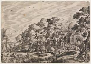 Landschaft mit Reisenden