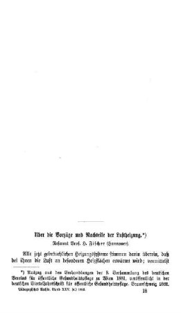Über die Vorzüge und Nachteile der Luftheizung