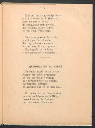 Quiroga en su niñez