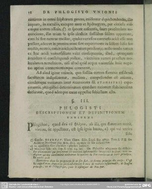 § III. Phlogisti Descriptionem Et Definitionem Exhibens