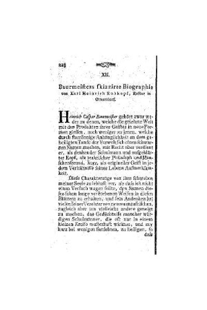Baurmeisters skizzirte Biographie
