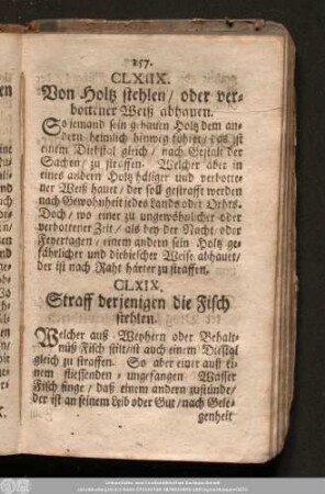 CLXIX. Straff derjenigen die Fisch stehlen.