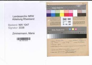 Entnazifizierung Maria Zimmermann , geb. 29.03.1904 (Lehrerin)