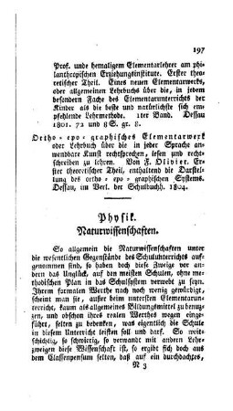 Physik. Naturwissenschaften.