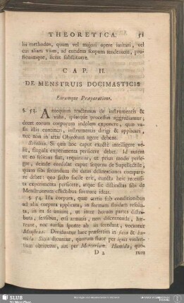 Cap. II. De Menstruis Docimasticis