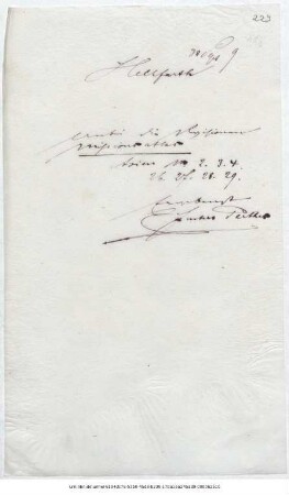 Brief von Justus Perthes' Geographische Anstalt  an Carl Hellfarth's Steindruckerei  : Gotha, 30.09.1869 ; [Kopie]