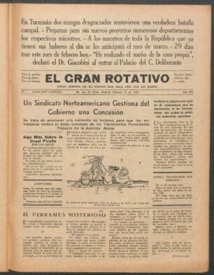 El gran rotativo : Unica semana en el mundo que sale una vez un diario