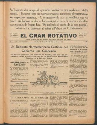 El gran rotativo : Unica semana en el mundo que sale una vez un diario