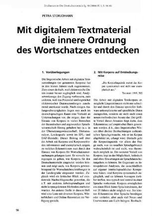 Mit digitalem Textmaterial die innere Ordnung des Wortschatzes entdecken