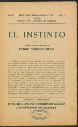 1918000210: El instinto : novela inédita
