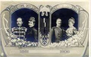 Karte zur Silberhochzeit von Wilhelm II. und Auguste Viktoria