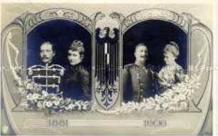 Karte zur Silberhochzeit von Wilhelm II. und Auguste Viktoria