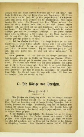 C. Die Könige von Preußen