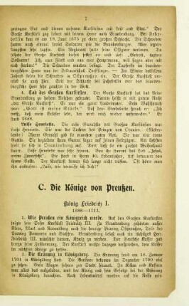 C. Die Könige von Preußen