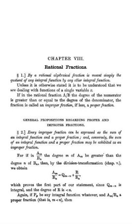 Chapter VIII. Rational Fractions.