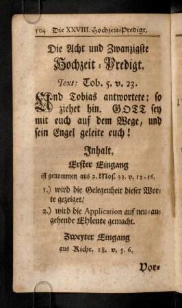 504-521, Die Acht und Zwanzigste Hochzeit-Predigt