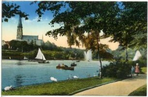 Chemnitz. Schlossteich mit Booten