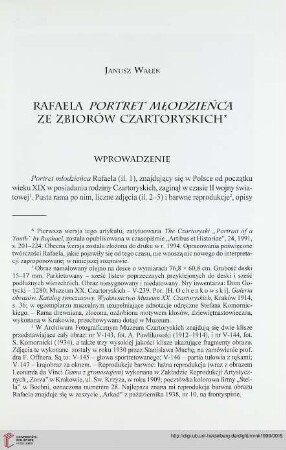 N.S. 1.1999: Rafaela "Portret młodzieńca" ze zbiorów Czartoryskich