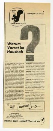 Warum Vorrat im Haushalt? Vorrat geht uns alle an 4