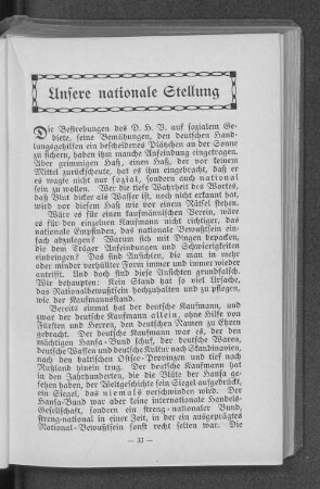 Unsere nationale Stellung