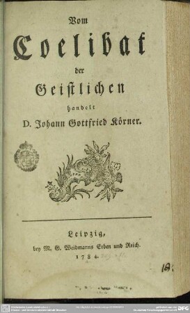 Vom Coelibat der Geistlichen