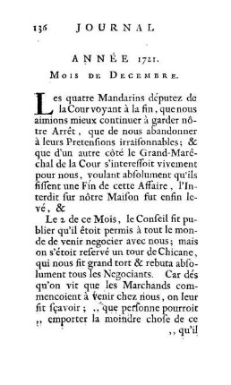 Année 1721. Mois de Decembre