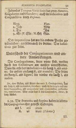 Unterscheid der Conjugationum und andere Anmerckungen