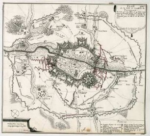 WHK 14 Spanischer Sukzessionskrieg 1701-1713 bis zum Frieden von Rastatt: Plan der Belagerung von Tournai, 1709