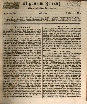Allgemeine Zeitung. 1834, 4 - 6