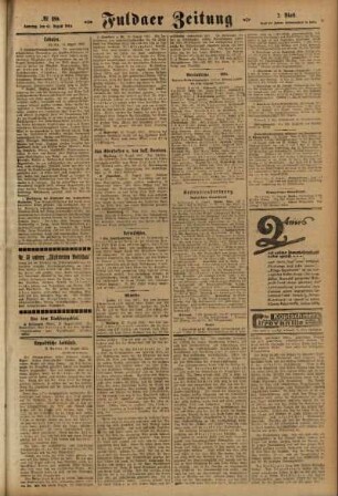 Zweite Ausgabe vom Samstag, den 14. August 1915.