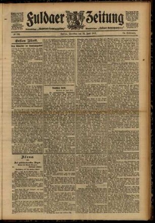 Erste Ausgabe vom Samstag, den 15. Juni 1907.