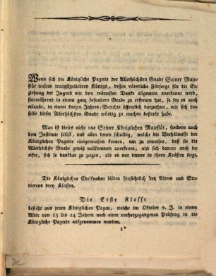 Jahres-Bericht über den Fortgang der königlichen Edelknaben in den Wissenschaften und Künsten : im Schuljahre ... 1819, 1819