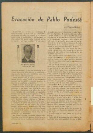 Evocación de Pablo Podestá