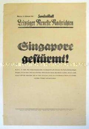 Sonderblatt der "Leipziger Neuesten Nachrichten" zum Kriegsverlauf in Ostasien