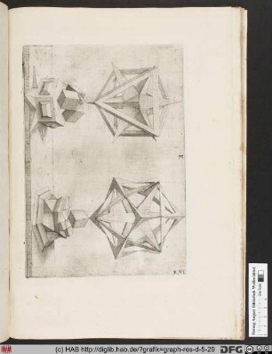 Geometrische Perspektivkonstruktion zweier Oktaeder.